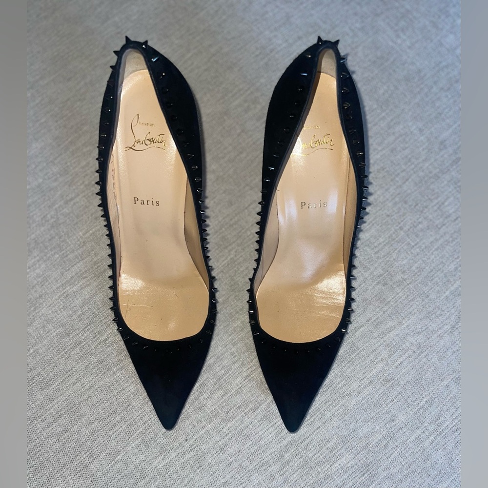 Christian Louboutin Women's Black Spike Studded Heels / Size: 40.5/ 9.5 in US - Picture 2 of 14